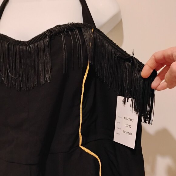 Unique Vintage Maines Black Jumpsuit with Gold Trim NWT - Picture 4 of 12